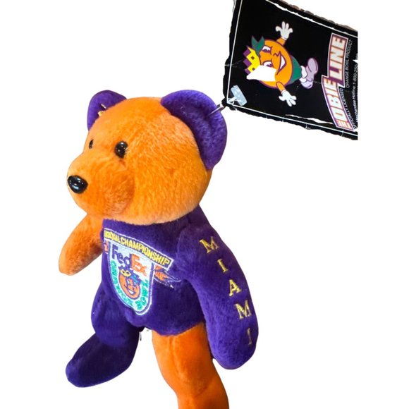 2001 FedEx Orange Bowl Limited Edition Bean Plush Stuffed Bear _NWT - Picture 4 of 10